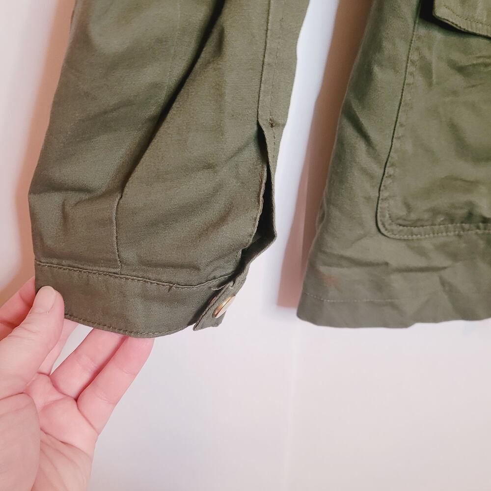 Miss London army green cargo utility hooded jacket Size Med Gorpcore Fisherman - Picture 5 of 8